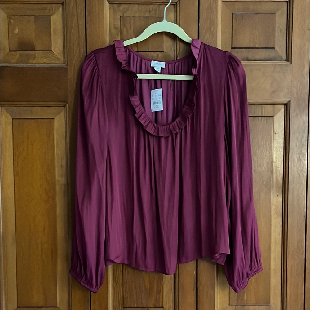 J. Crew ruffle neck blouse top size 3X NWT
